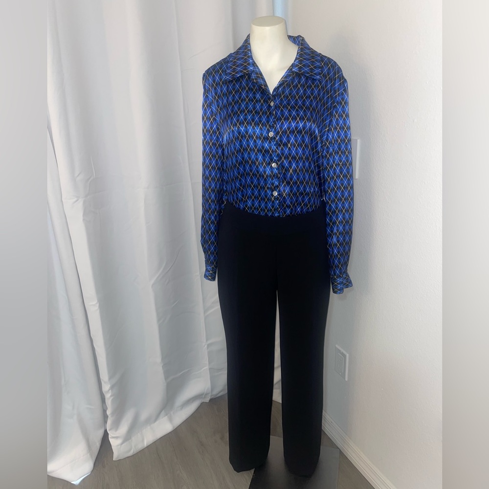 Unique Royal Blue Norton McNaughton Plaid Button Down